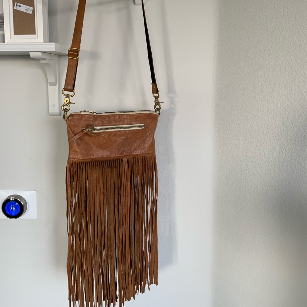 Locally made 100% leather fringe purse